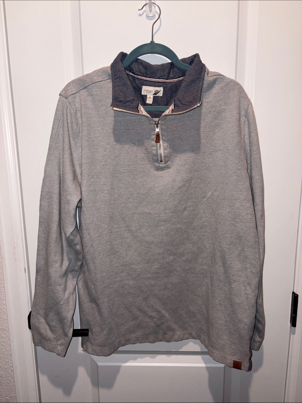 Fundamental Coast Men's Gray Quarter-Zip Pullover Sweater